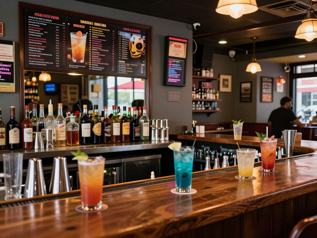 Interior view of Ruckers dive bar with a welcoming atmosphere