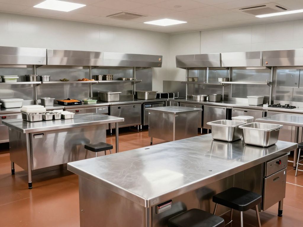 Interior view of Salthouse Catering's new commissary featuring state-of-the-art kitchen facilities