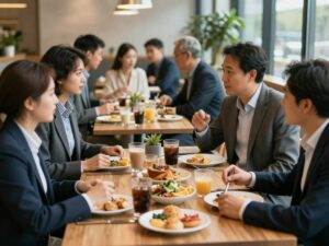 Industry leaders networking at the SCCIA annual breakfast.