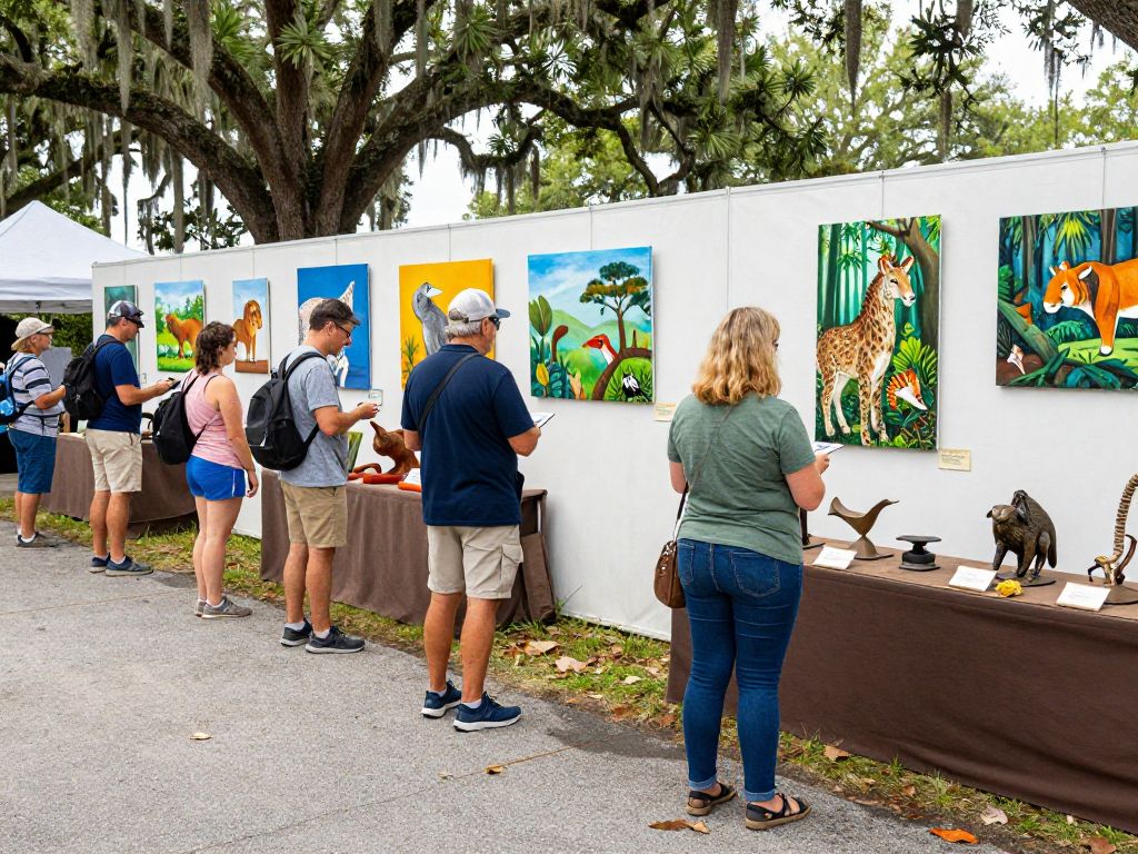 Vibrant wildlife art displayed at the Southeastern Wildlife Exposition in Charleston