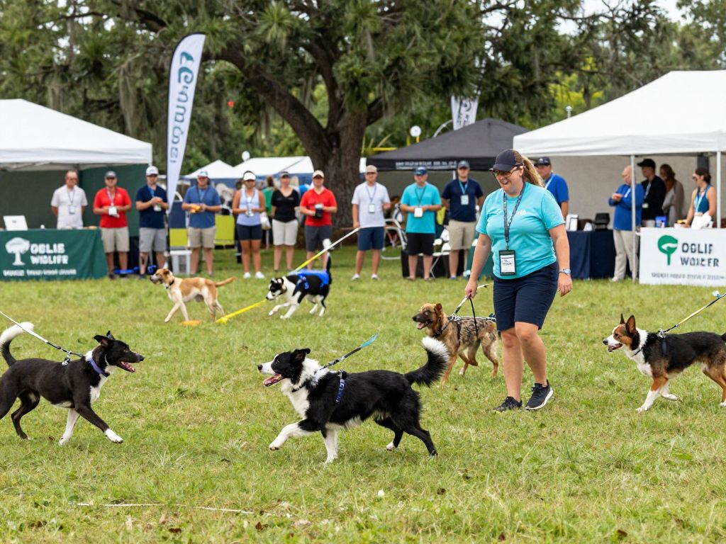 A lively DockDogs competition at the Southeastern Wildlife Exposition in Charleston.