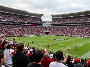 Fans cheering during a South Carolina Seawolves football game in Charleston