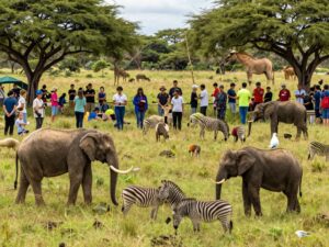 Vibrant scene from Southeastern Wildlife Exposition showcasing wildlife and community engagement.