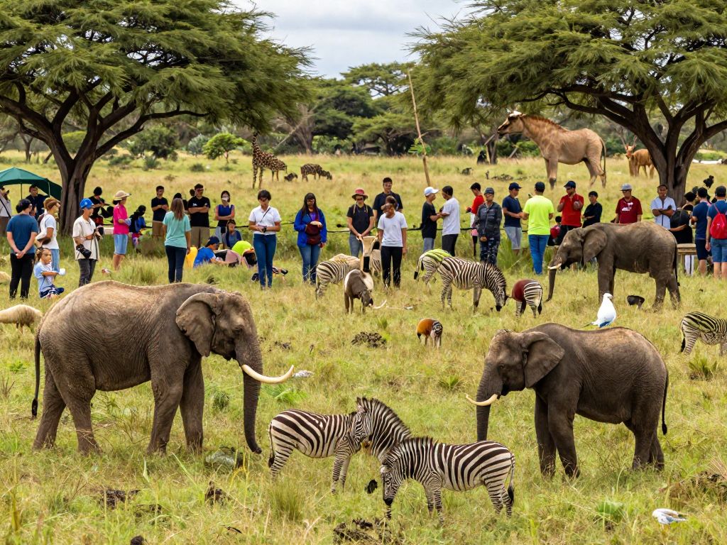 Vibrant scene from Southeastern Wildlife Exposition showcasing wildlife and community engagement.