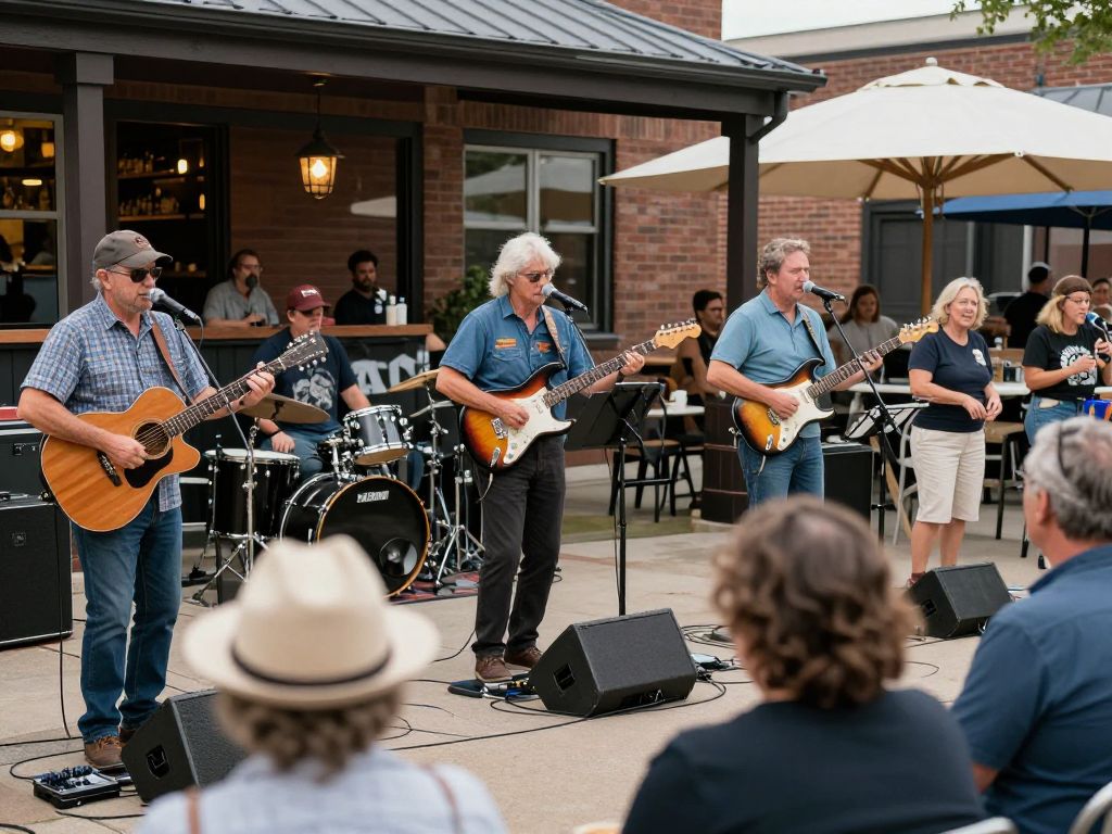 Community members enjoying the Vibes for Vets concert at New Realm Brewing Co.