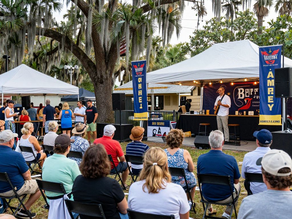 Crowd enjoying Vibes for Vets concert on Daniel Island