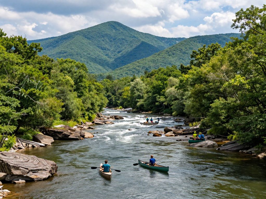 Scenic view of West Virginia's landscape emphasizing outdoor activities