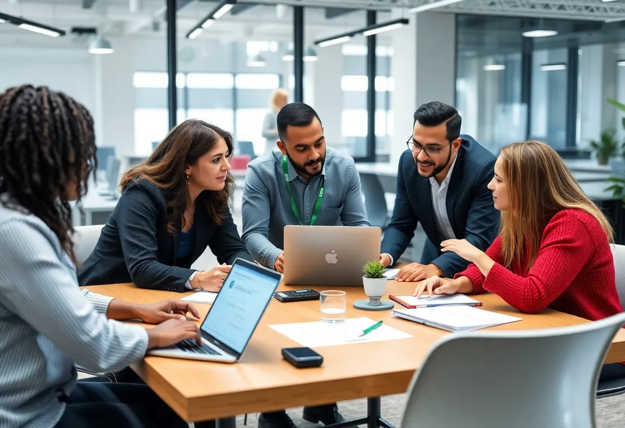 Professionals engaging in community-based digital marketing