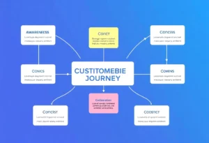 Illustration of customer journey mapping stages in digital marketing