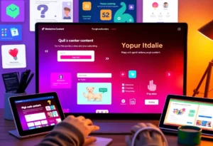 A collage of interactive content in a digital marketing environment