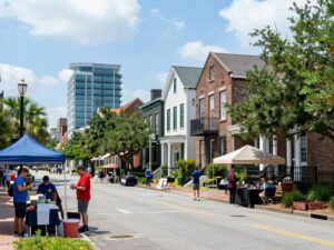 Charleston neighborhood showcasing diverse architecture