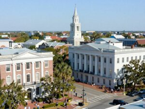 Skyline view of financial district in Charleston, South Carolina