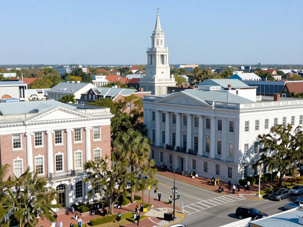 Skyline view of financial district in Charleston, South Carolina