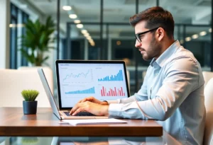 A digital marketing professional analyzing user data trends