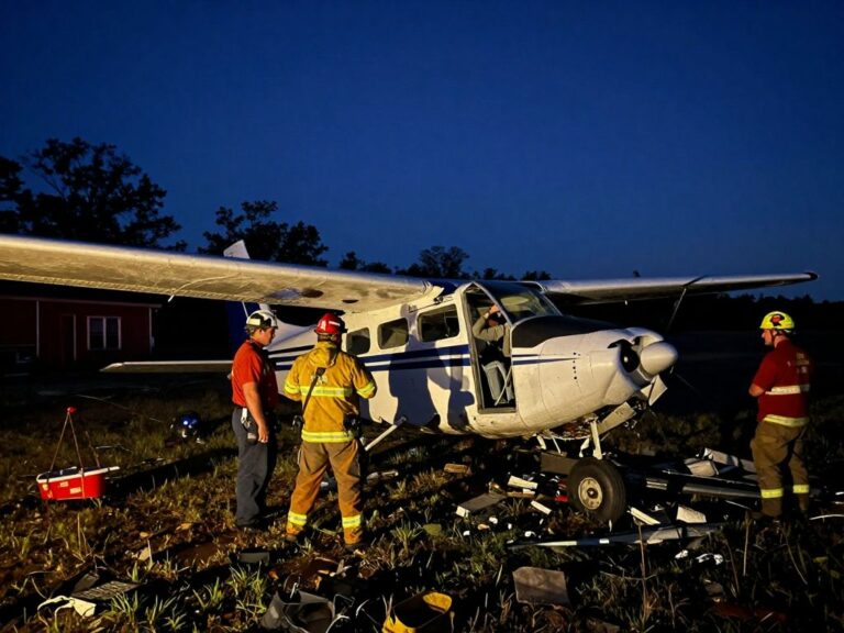 Emergency responders at the site of a small plane crash in Charleston County