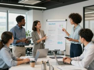 Professionals collaborating on workforce health initiatives