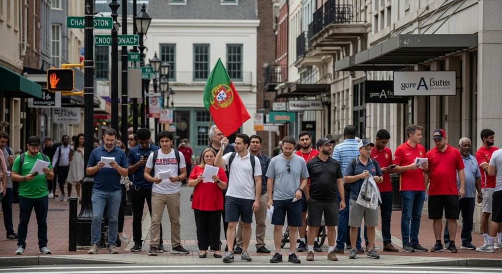 Charleston Sports Fans Anticipate World Cup Knockout Match Between Portugal and Spain