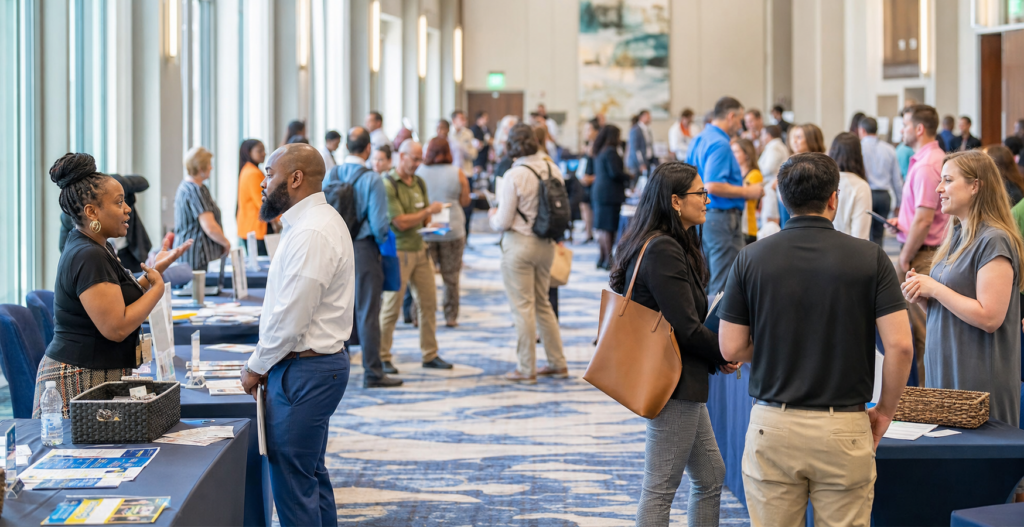 Career fair inside a Charleston-area convention hall