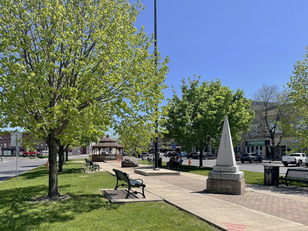 Veterans memorial in a park