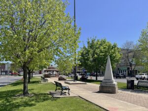 Veterans memorial in a park