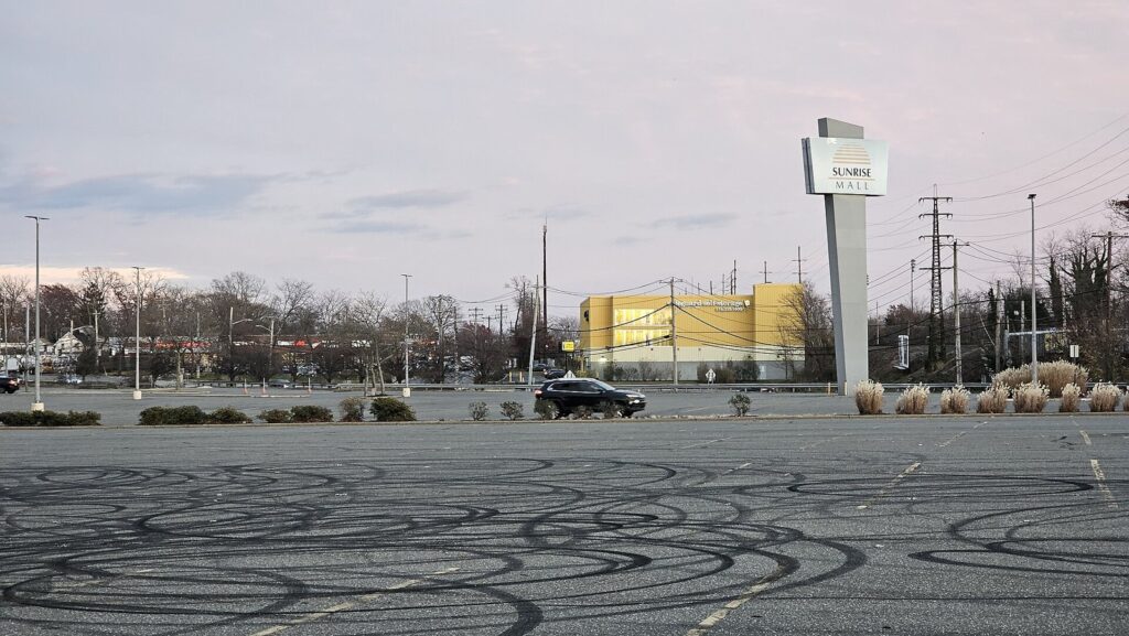 Shopping center parking lot