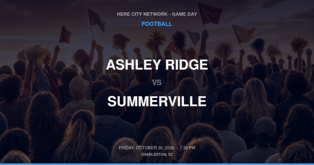 ASHLEY RIDGE vs SUMMERVILLE FOOTBALL game day graphic - Charleston, SC