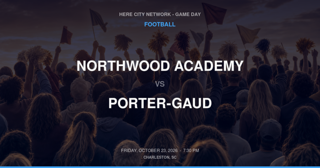 Northwood Academy vs. Porter-Gaud — Football Game Day — Charleston, SC — Oct 23, 2026