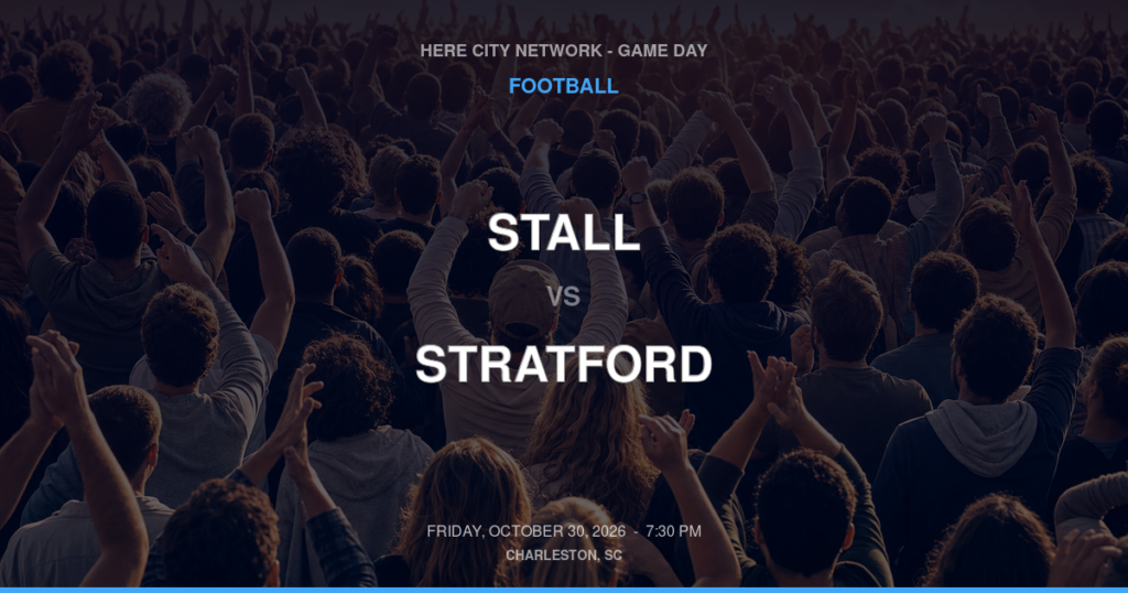 STALL vs STRATFORD FOOTBALL game day graphic - Charleston, SC