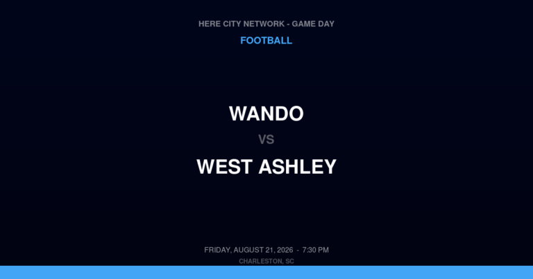 Wando vs. West Ashley — Football Game Day — Charleston, SC — Aug 21, 2026